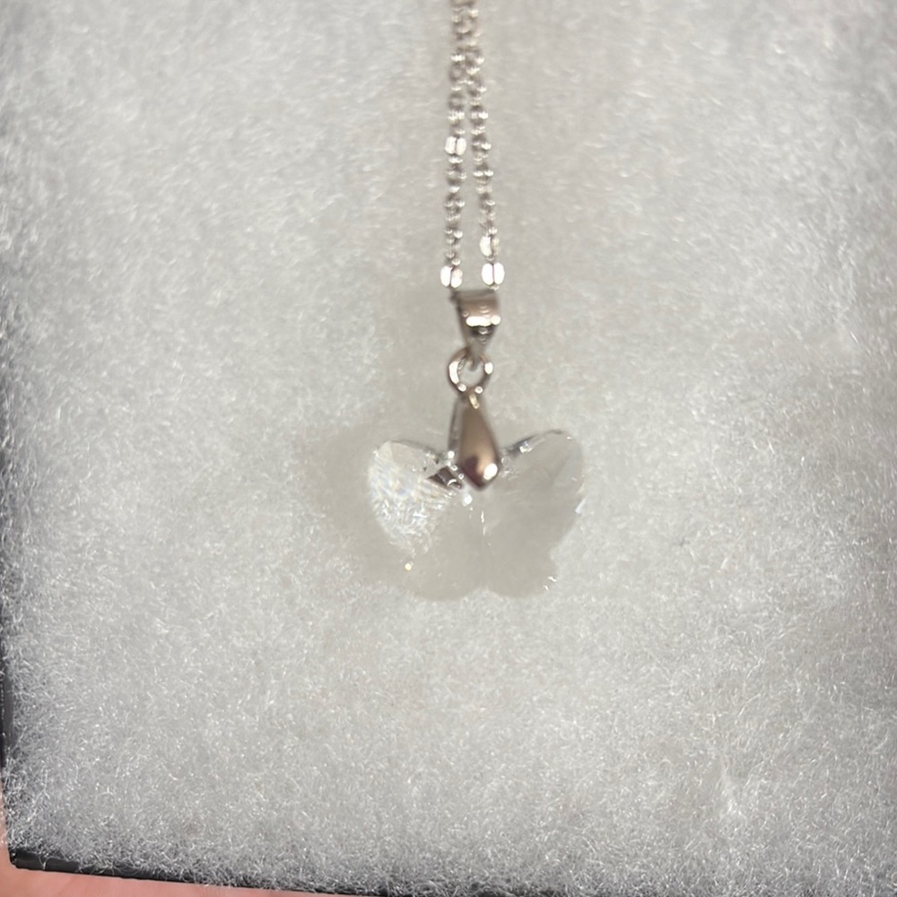 Elegant Silver Butterfly Pendant Necklace